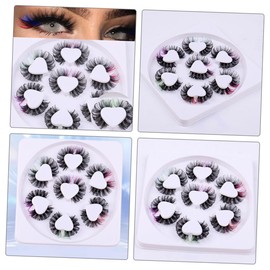 Gogogmee 7 Pairs Colored False Eyelashes for Women Fluffy Lash Clusters for Festival Dress Up Lightweight Comfortable for Dramatic Eye Makeup and Special Occasions
