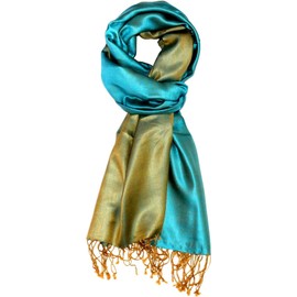 Lorenzo Cana Luxury Pashmina Women's Reversible Scarf 70% Silk 30% Viscose Scarf 70 x 190 cm Two Tone Scarf Wrap Shawl Reversible Double Face - 70 x 190 cm