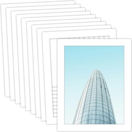 MBC Mat Board Center, 10 Pack 8x10 for 7x9 White Picture Mats Frame Mattes, Bevel Cut, Acid Free, 4-ply Thickness