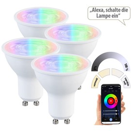 Luminea Home Control ZigBee GU10 Bulb: Set of 4 LED Spotlights GU10, RGB-CCT, 4.8 W (Replaces 35 W), for ZigBee (GU10 LED Neutral White, GU10 LED Cool White Dimmable, WiFi Bulb)