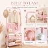 Sintuff 2 Tiers Metal Clothing Rack Display Stand with Pegboard