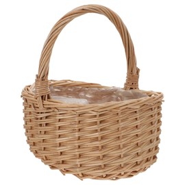 1pieza Cesta Tejida De Ratán Para Flores Y Huevos Cesta De Almacenamiento Multifuncional Con Diseño Atractivo Para Decoración Del Hogar Y Color Amarillo