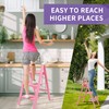 GameGem Pink 2 Step Ladder, Small Kitchen Step Stool for