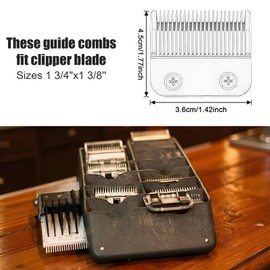 8pcs 3 Inches Hair Clipper Guards,Gray Hair Clipper Combs Guides,1 & 1/4" 1 & 1/2" 2",# NO.16 NO.12 NO.10 Compatible with Wahl Most Hairs Clippers