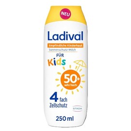 Ladival® Sensitive Children's Skin Sun Protection Milk SPF 50+ for Children and Babies from 6 Months, Extra Waterproof, with 4-Way Cell Protection, Sun Cream 250 ml
