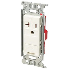 Shinko Denki New Mild Be Series 15A and 20A Grounding Outlet with Embedded Earth Terminals, High Capacity, 2PE, 15A, 20A, 125V, Pure White, JEC-BN-ITGE PW *Made to Order