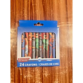 DC Justice League DC Superhero Crayons 24 Pack Non-Toxic Art Supply School Kids NEW