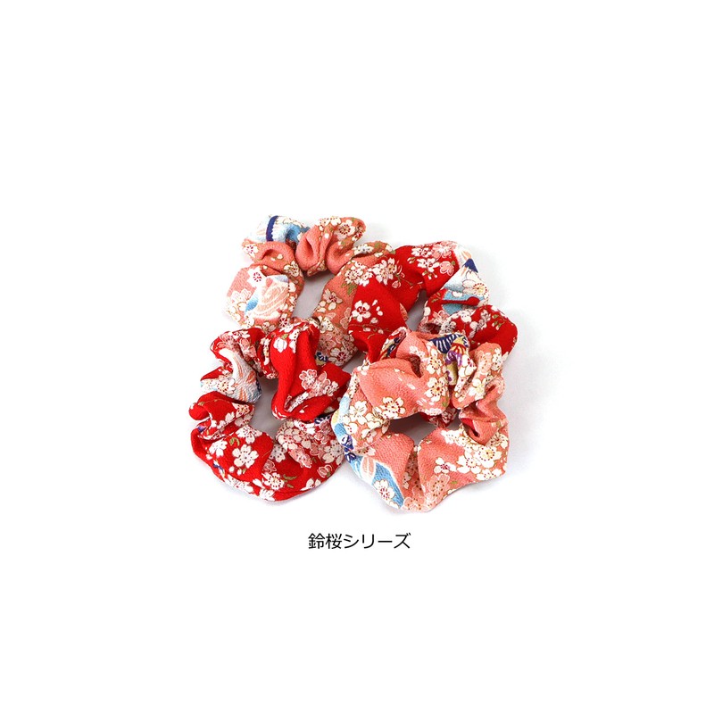 COCOLUCK Japanese Pattern Crepe Scrunchie Hair Rubber Volume Hair Rubber