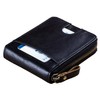 BULLCAPTAIN Mens Genuine Leather Zipper Wallet RFID Blocking Bifold Secure