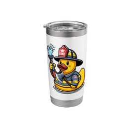 Firefighter Rubber Duck Stainless Steel Insulated Tumbler