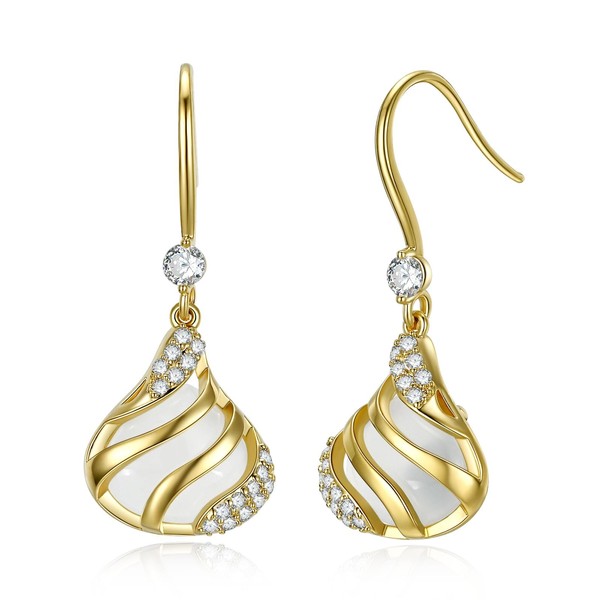 14K Gold, 1.4mm Rhinestones, Set of Two Earrings - Isabella