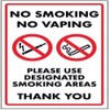 V Safety No Smoking No Vaping/Please Use Designated Smoking Area