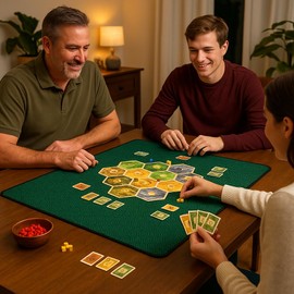 Feltectors Board Game Mat for 32 x 32 in Tables, Mahjong Mat with Carrying Bag, Neoprene Playmat, Table Cover for Board Games, Tile, Poker, RPG and Dominoes - Green