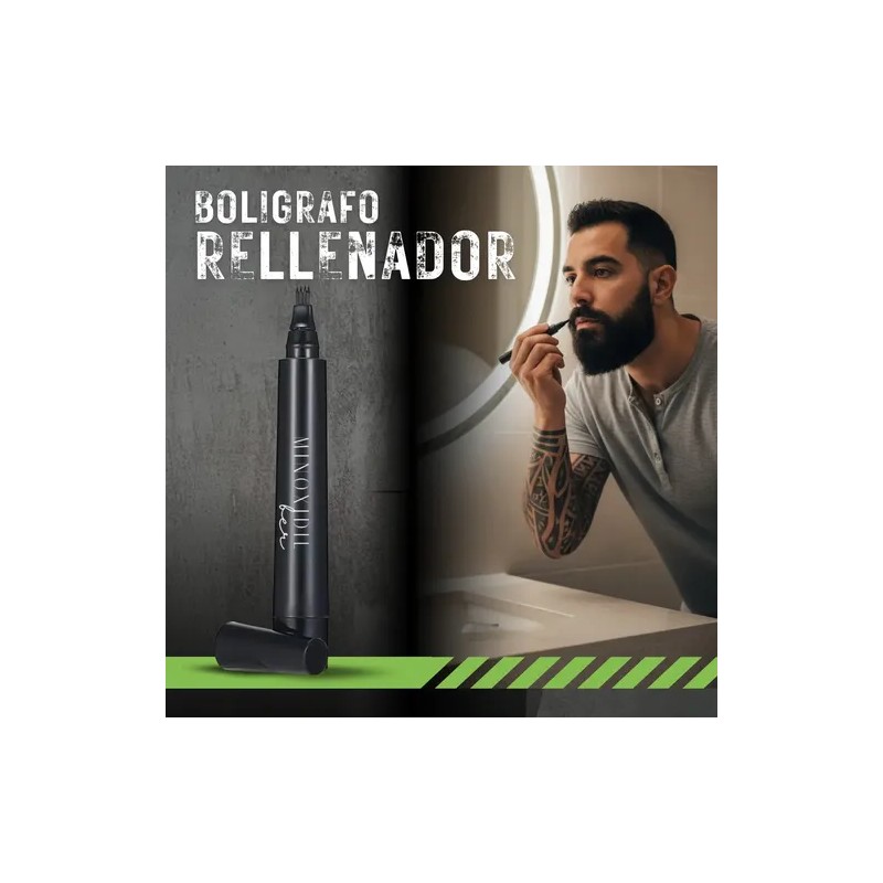 Bolígrafo Rellenador De Barba, Bigote Y Cejas Color Negro Negro