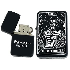 Custom Tarot Cards Funny Unique Collectible s Infinity Black Matt Windproof Lighters! (The overthinker)