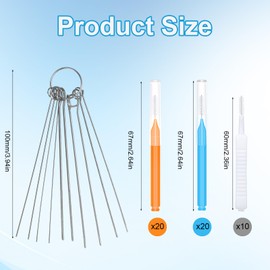 60pcs Shower Head Cleaner Tools Kit, 2 Designs Shower Head Cleaning Brushes Multi-Size Showerhead Anti-Clogging Cleaner Picks for Bathroom Small Hole Nozzle Gaps Slot (Orange, Blue, White)