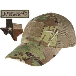 Gadsden and Culpeper Die-Cut Texas Tactical Patch & Cap Bundle - Multicam MeshCap, Texas Orange, Don't Tread