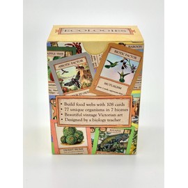 Montrose Biology Ecologies Card Game - Use Science to Build Food Webs in 7 Biomes - Beautiful Vintage Nature Art for The Classroom or Game Night