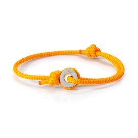 Sailing Thimble Bracelet - Durable Rope Bracelet for Sailing Enthusiasts - Adjustable Rope Barcelet - Handmade in The UK - (Sunset & Silver)