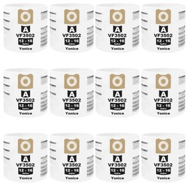 12 Pack 23743 VF3502 Vacuum Bags Compatible with Ridgid 12-16 Gallon Wet Dry Vacuums,Dust Collection Bags WD1950 WD1956 WD1850 WD1851 RV2400HF WD1450 WD1680 WD1270