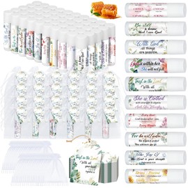 Juego de 50 regalos religiosos cristianos a granel para mujeres, bálsamo labial cristiano a granel para iglesia, fiesta, versículo bíblico, bálsamo labial con escritura de fin de año, regalo inspirador para compañeros de trabajo, empleados, profesores, mamá