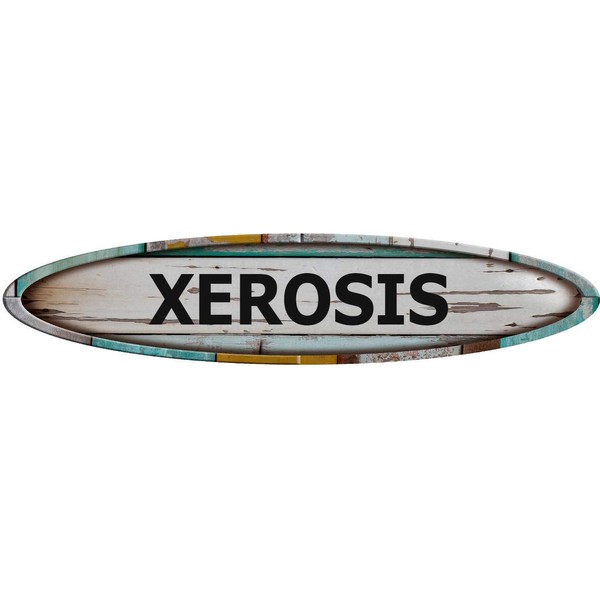XEROSIS Long Oval Shaped Weathered Rustic Painted Wood Look Decal
