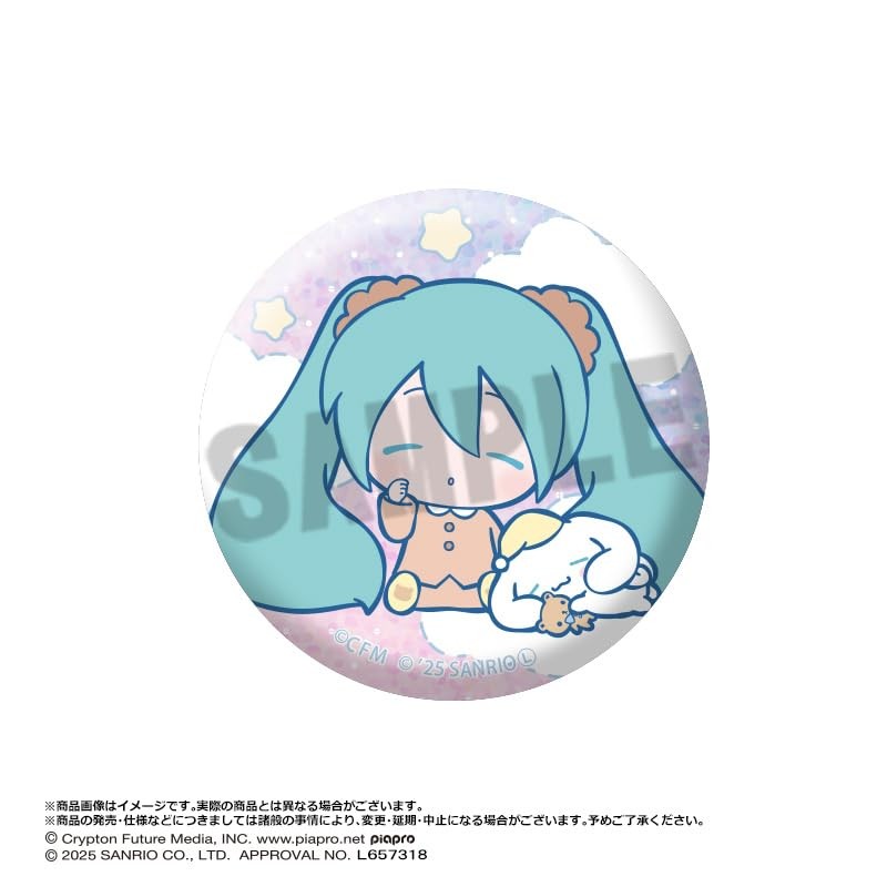 Hatsune Miku x Cinnamoroll Trading Glitter Tin Badge 8 Pack