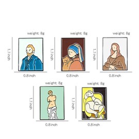 VALICLUD 5 Pcs Cartoon Brooch Handmade Enamel Badge Van Gogh Pin Novelty Lapel Pin