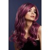 Smiffys Fever Khloe Wig Plain Mauve Long Waves Middle Parting