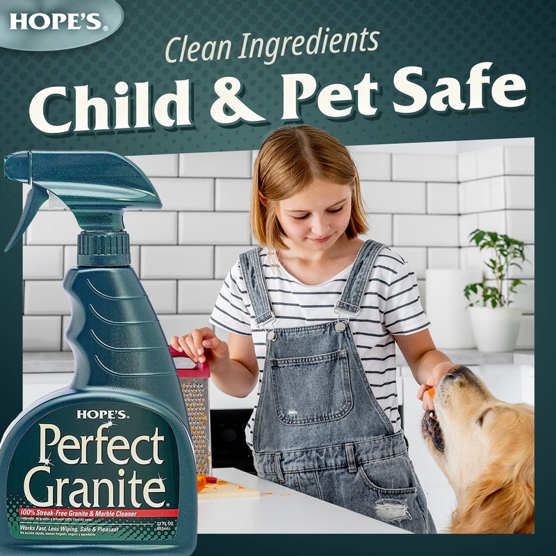 HOPE'S Perfect Granite & Marble Countertop Cleaner, Stain Remover and