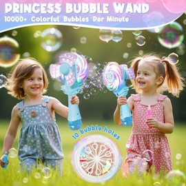 Britik Bubble Wand Toys for Girl 3-8 Year Old: Bubble Wands fo Kids Bubble Machine Toy with Bubble Solution Gifts for 3 4 5 6 7 8 Years Old Girls Birthday Presents Garden Outdoor Bubble Blower Toy