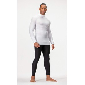 DEVOPS 3 Pack Men's Athletic Turtle Neck Long Sleeve Compression Shirts (X-Large, Black/Black/White)
