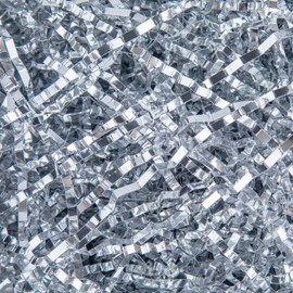 Caleihd Crinkle Cut Paper Shred Filler 1LB Shredded Paper for Gift Box Baskets Wrapping and Filling (Silver)