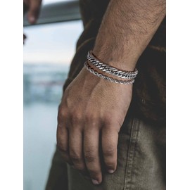 ChainsProMax Cuban Link Bracelet for Men Stainless Steel Bracelet Metal Bracelets Mens Wrist Bracelet Men’s Jewelry