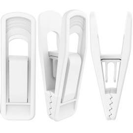 TOFIIGREM White Hanger Clips for Velvet Hangers 40pcs, Plastic Clips for Velvet Hangers - Pant Skirt Clips for Flocking Hanger