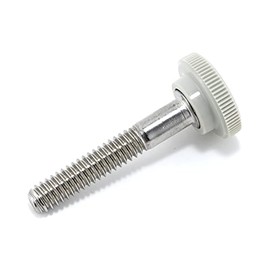 1/4"-20 x 1-1/2" Thumb Screw Stainless Steel - Gray Knurled Round Plastic Knob - Standard/Coarse Thread Thumbscrew - Length: 1.500" - Proudly Built in USA - Package of (4)