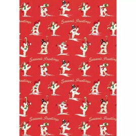 Cavallini & Co. Snowmen Wrap  20" X 28" Decorative Paper / Poster / Wrap