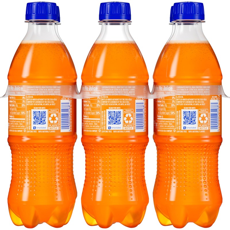Fanta Orange Soda Soft Drink, 16.9 fl oz Bottles, 6