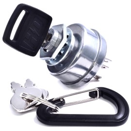 HD Switch Starter Ignition Key Switch Replaces Cub Cadet MTD White Outdoor 925-3163, 725-3163, 925-3163A, 725-3163A, w/ 2 Keys & Mounting Hardware - Free Carabiner Upgrade