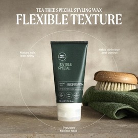 Tea Tree Styling Wax, Agrega Definición y Fijación, Para Todo Tipo de Cabello, 150 ml