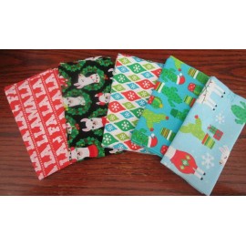 CREAT IT CHRISTMAS - 5 PIECE FAT QUARTER BUNDLE -  LLAMA - ORNAMENTS - CACTUS