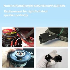 NuIth Car Speaker Wiring Harness Connector Adapter Replacement for Chrysler/Dodge/Jeep/Eagle/Plymouth 1991-2007 Aftermarket Door Speaker Wire Cable Plug 2 PC