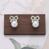 Jugielu Boho Pearl Owl Earrings Crystal Bird Earrings Cz Owl