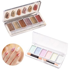 Nail art 6 colors Aurora Magic Mirror Powder 3 types - 6 Colors Magic Nail Powder-02 / 네일아트 6색 오로라 매직 미러 파우더 3종 - 6색매직네일파우더-02