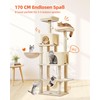 Taoqimiao Cat Tree, 66.2-Inch Cat Tower for Indoor Cats, Plush