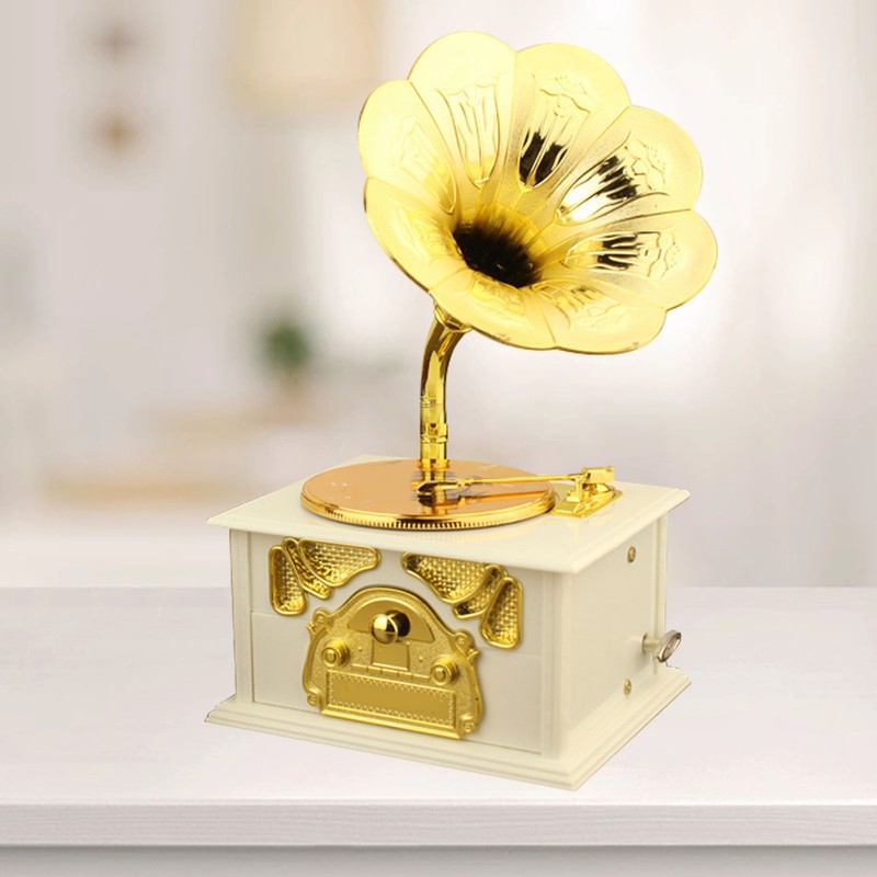 Retro Gramophone Music Box Classic Phonograph Shape Music Box for