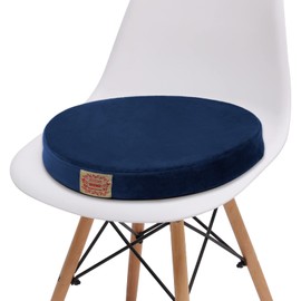Shinnwa Round Chair Pad, Dual-Layer Memory Foam Round Seat Cushion for Chair with Velvet Cover, Green, 16"x16"x2"
