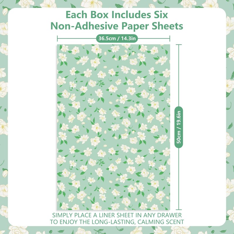 Scented Jasmine Drawer Liners Perfect for Dresser, Wardrobe, Drawers, Shelves,