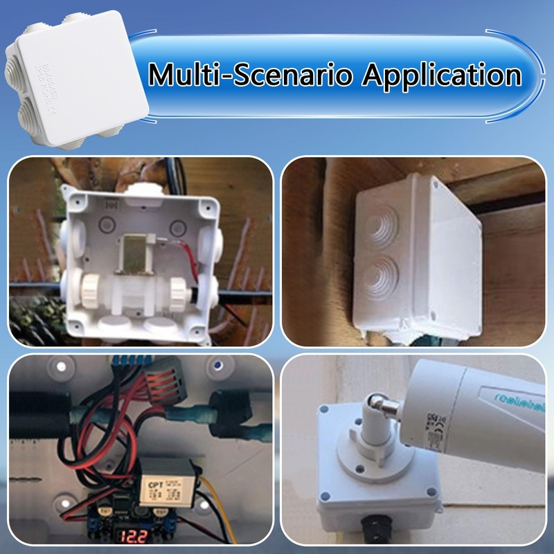 PIWOSGOL Pack of 6 Surface-Mounted Junction Boxes, Waterproof Junction Box