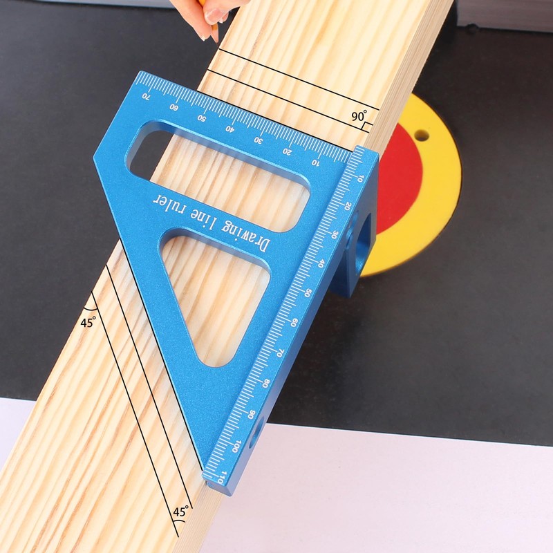 KETIPED 3D Multi-Angle Measuring Ruler,45/90 Degree Aluminum Alloy Woodworking Square